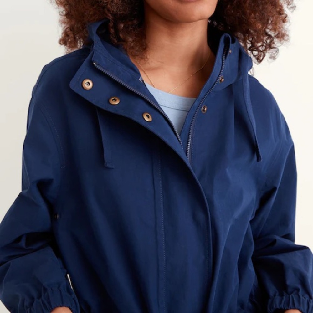 Madewell Women's Deep Blue Utility Raincloud Rain Jacket - Picture 2 of 6
